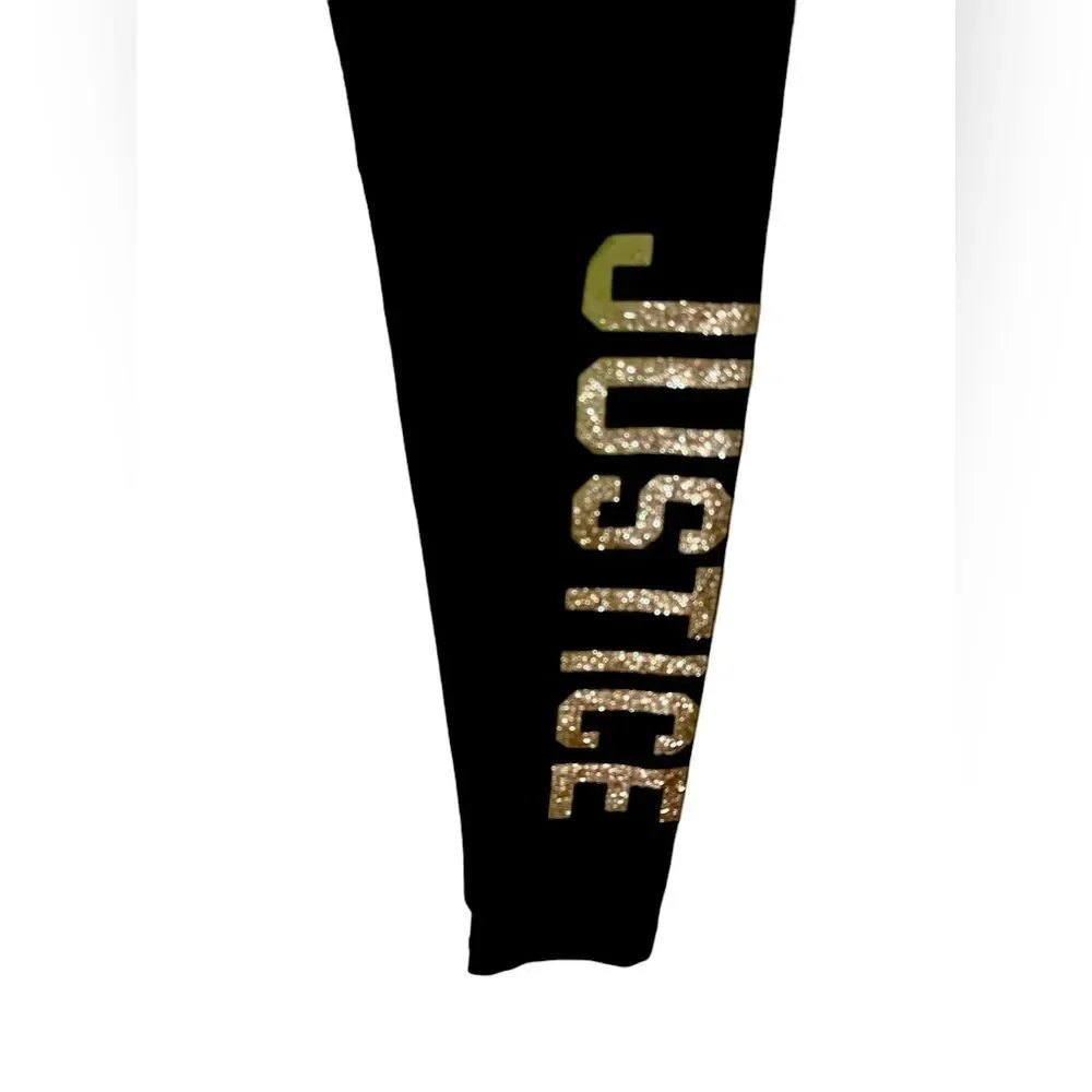 Girls Black Justice Leggings